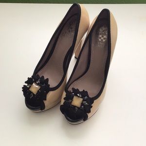 Vince Camuto Dressy Tan and Black Heels
